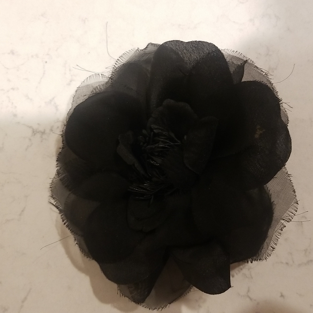 Multifunction chiffon flower brooch hair tie